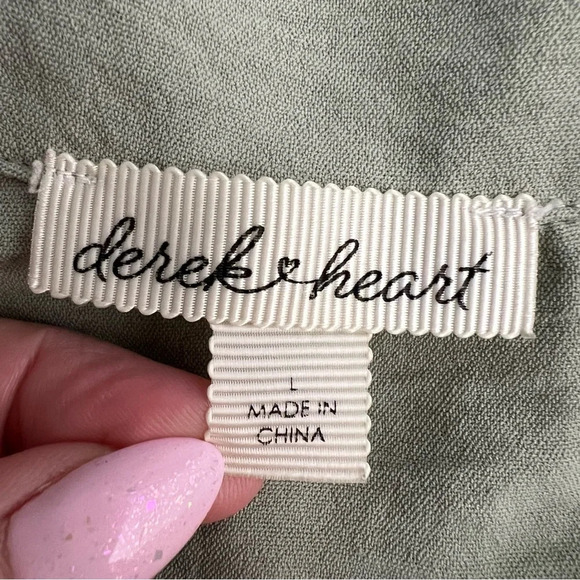 Derek Heart Babydoll Collared Cuffed Short Sleeve Flowy Shirt Dress Sz L - Picture 5 of 5